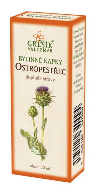 Bylinné kapky s ostropestřcem 50 ml Grešík