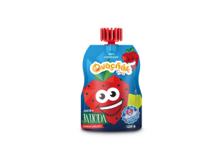 OVOCŇÁK pyré JABLKO + jahoda 100 % 120 g se šr.uzávěrem